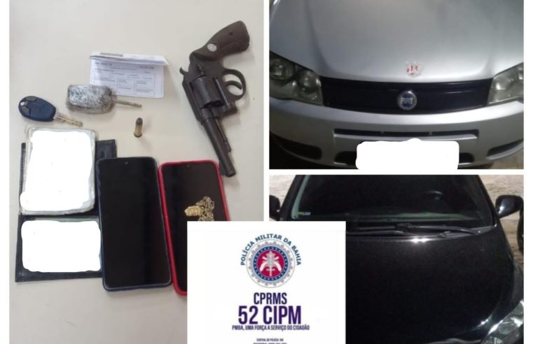 PM apreende arma e recupera dois veículos roubados em Lauro de Freitas