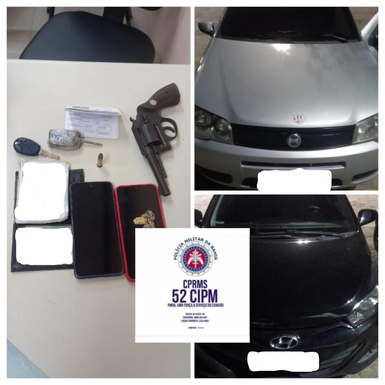PM apreende arma e recupera dois veículos roubados em Lauro de Freitas