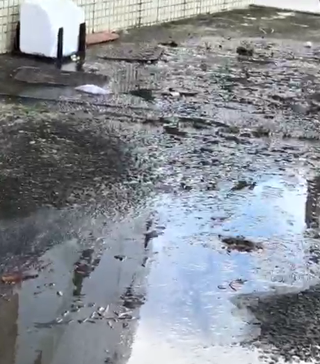 Vazamento de esgoto há mais de 15 dias na Avenida ACM preocupa moradores e transeuntes