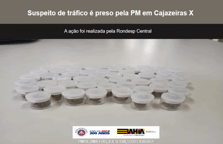 Suspeito de tráfico é preso pela PM em Cajazeiras X